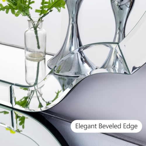 Decorative Mirrors for Wall Decor, 24" x 36" Large Beveled Wall Mirror for Living Rroom Dining Room Bathroom Bedroom Entryway, Vanity Mirror Hang Horizontally or Vertically - size: 36"L x 24"W