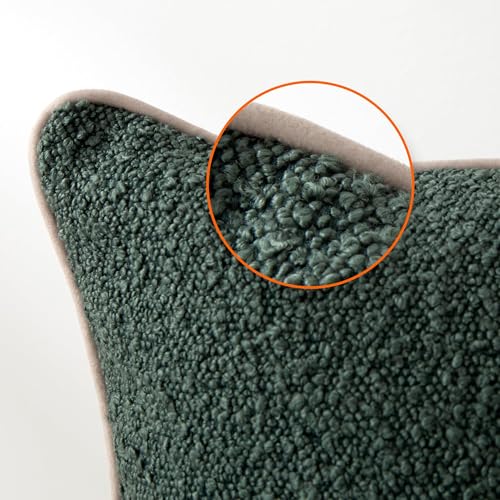 Amazon Basics Boucle Throw Pillow Covers for Couch, Living Room, Home Decor with Hidden Zipper, Green, 24×24in, Pack of 2 - color: Green, size: 24" x 24" (Pack of 2)
