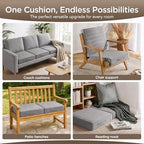 Codi Thick Replacement Couch Cushions, Upholstery Foam with Washable Covers for Sofa Cushion Chair Meditation - 24 × 24 × 5 Inch | High Density Foam, Grey - color: Grey, size: 24 Inch (Pack of 1)