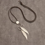 Leather Necklace for Women Long Boho Pendant Hippie Choker Necklace Bohemian Layered Leather Rope Wooden Jewelry Gifts - style: Chunky Circle Necklace