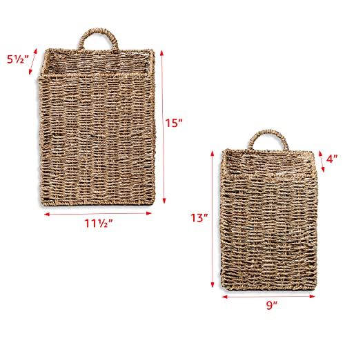 Trademark Innovations Hanging Wall Mounted Baskets - Set of 2 (Large) - size: Large