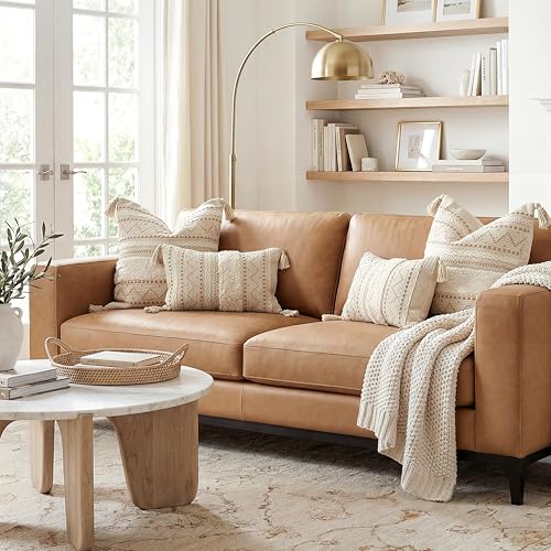 BlissBlush Decorative Lumbar Throw Pillow Covers 12x20 Combo Set of 2 Cream Neutral Rectangular Boho Accent Pillowcase Farmhouse Cushion for Couch Sofa Bedroom Living Home Décor Cover ONLY - color: Beige, size: 20" x 12" (Pack of 2)