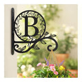 Metal Initial Letter B Plant Hanger Bracket, Decorative Wall Mount Hanging Plant Hook, Monogram Floral Leaf Garden Decor for Hanging Baskets, Bird Feeders, Lanterns, Wind Chimes - style: B