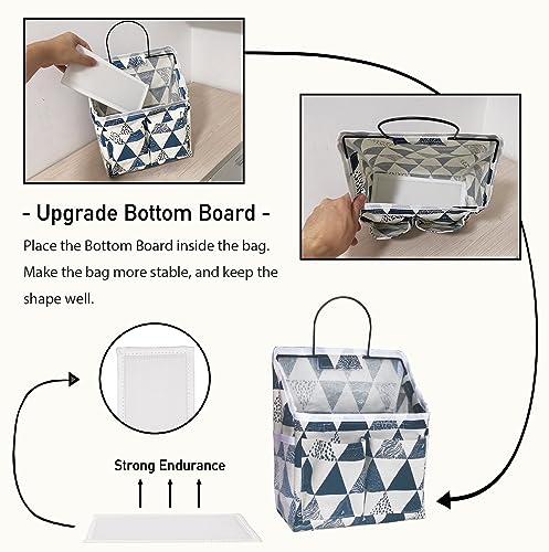 Kanrichu 2pcs Small Wall Hanging Organizer Bag, Linen Fabric Door Hanging Storage Basket with Pockets, Waterproof Bin for Kitchen, Bedroom, Office, RV Camper (Triangle) - color: Triangle-Small (2 pcs)