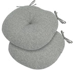 FUNHOME 15"x15"x4" Bistro Chair Cushion Set of 2, Water Repellent Round Outdoor Chair Cushions with Ties, Patio Tufted Chair Pads for Home Garden (Light Gray) - color: Light Gray