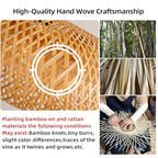 23.62" Bamboo Light Shade,Hand-Woven Bamboo Rattan Hanging Lamp Shade Wicker Chandelier Shade,for Dining Living Bedroom Kitchen Farmhouse 1-Pack - color: Bamboo 23.62 in 1-Pack