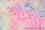 Asuprui Pouf Ottoman Unstuffed Round Bean Bag Poof Ottoman Seat Soft Faux Fur Footrest Stool 20x20x12 Inches Fuzzy Chair Floor Chair Foot Rest with Storage for Living Room Bedroom Rainbow Pouf Cover - color: Rainbow