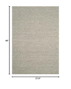 SAFAVIEH Natura Collection Accent Rug - 2'3" x 4', Silver, Handmade Wool Blend, Textured Design, Ideal for Hallway, Bedroom, Foyer (NAT620C) - color: Silver, size: 2'3" x 4' (Rectangular)