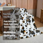 Luxury Fluffy Faux Fur Throw Blanket,Thick Fluffy Silky Fuzzy Cozy Blanket,Plush Blankets for Couch, Sofa, Chair, Bed-Cow Print-Brown 50 * 60inch - color: Cow Print-brown, size: Throw (50" x 60")