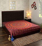 RAJRANG Red Hippie Tapestries - Elephant Mandala Tapestry Bohemian Bedspread Ethnic Boho Dorm Decor Wall Hanging - 90 X 84 Inches - size: 90"L x 84"W