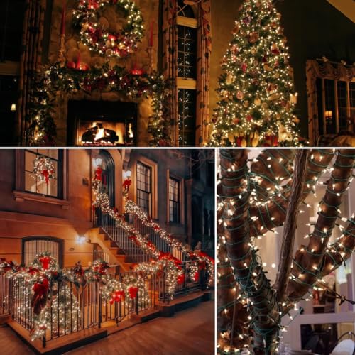 Clear Christmas String Lights, 100 Count, Incandescent Mini Christmas Lights, Connectable Xmas Tree Light for Indoor Outdoor Garland Birthday Holiday Wedding Festival Party - color: Clear Warm White