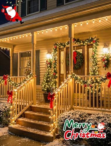 YOUNGAR Clear Christmas Lights Outdoor, 13FT 50 Warm White String Christmas Lights with Green Wire, Connectable Incandescent Mini Light Plug in Indoor Outdoor Tree Patio Garden Festival Decoration - color: Warm White, Green Wire, size: 50 Count 1Pack