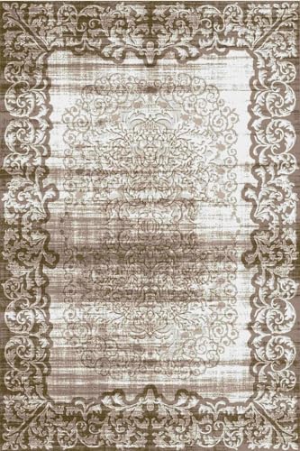 Vintage Distressed Beige Brown Antique Floral Area Rug for Livingroom Bedroom Washable Non-Shedding Carpet Under Dining Table Indoor Outdoor Floor Rug Mat 2x6 - color: A, size: 2' x 6' (Rectangular)