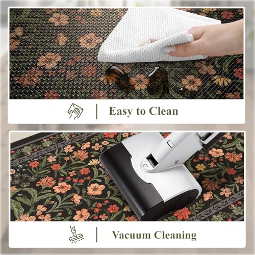 Collive Kitchen Mats 2PCS, Cushioned Anti Fatigue Mat for Floor Non Skid Waterproof Kitchen Rugs, Black Comfort Standing Desk Rug for Office, Sink, Laundry, 17"x30"+17"x59" - color: Black, size: 17.3"x59"+17.3"x29"