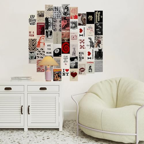 KBKBART 50Pcs Downtown Girl Room Decor, Y2k Wall Art Prints for Bedroom, Coquette Wall Collage Kit for Room Aesthetic, 4"x6" Vintage Photo Collage Kit Pictures, Retro Rockstar Posters Dorm Decor - color: Downtown Gril Wall Collage Kit, size: 4x6 inch x 50