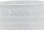Tribal Look Footed Decorative Planter Pot – Ceramic Stoneware Outdoor and Indoor Plant Pot – Modern Garden and Home Decor Ceramic Planters with Wooden Stand– 8", White