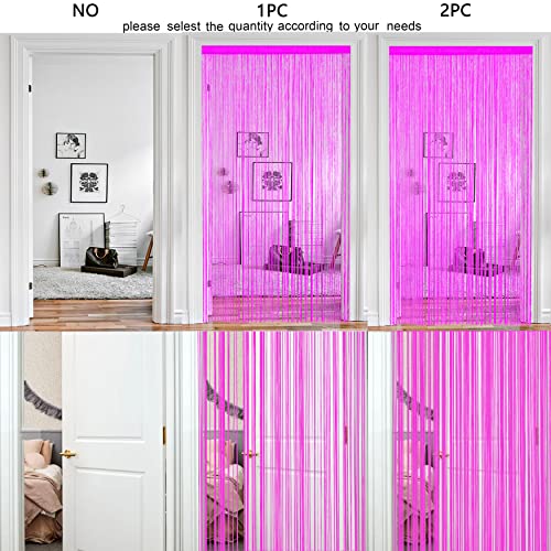 HSYLYM Spaghetti String Curtains for Doorways Privacy Door Frame Tassel Hippy Wall Kitchen Hallway Boho Fringe Curtain Hanging Door Room Dividers Decor 1 Panel（39×79in/100×200cm,Rose） - color: Rose, size: 39"W x 79"L (Pack of 1)