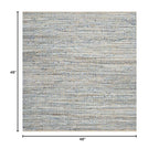 SAFAVIEH Cape Cod Collection Area Rug - 4' Square, Natural & Blue, Handmade Flat Weave Coastal Braided Jute, Ideal for High Traffic Areas in Living Room, Bedroom (CAP352A) - size: 4' x 4' (Square)