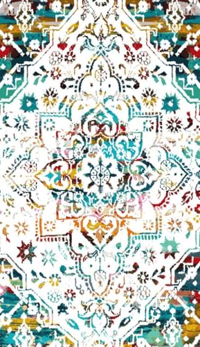 Colorful Vintage Distressed Floral Area Rugs 2x3 Traditional Machine Washable Large Rug for Living Room Bedroom Diningroom Art Deco Dorm Nursery Guestroom Floor Carpet Retro Accent Rug Runners - color: L, size: 2x3