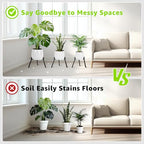 Metal Plant Stand Indoor Outdoor- Anti-Rust Metal Plant Stand, Stable Corner Plant Stands Fits 5.9 to 8.7 Inches Pots, Adjustable Heavy Duty Plant Pot Flower Holder for Patio, Garden, Home, Black - 1 Pack - size: M