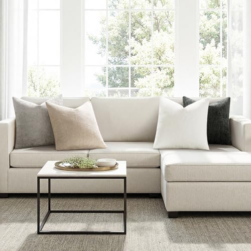 MIULEE Pack of 4 Couch Throw Pillow Covers 18x18 Inch Gray Soft Decorative Chenille Pillow Covers Farmhouse Accent Cushion Covers for Boho Home Decor Sofa Bedroom Living Room - color: Gray, size: 18" x 18" (Pack of 4)