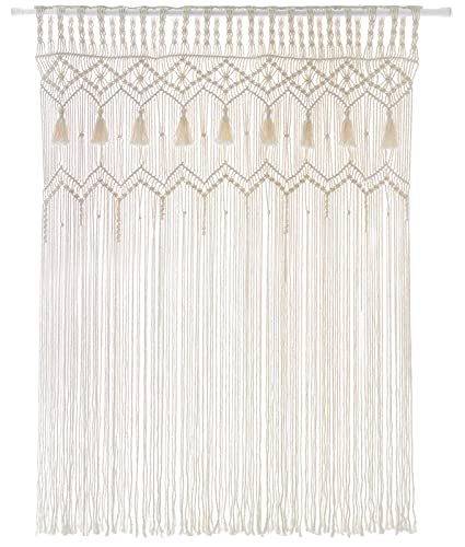 Mkono Macrame Curtain Large Boho Woven Wall Hanging Window Curtains Handmade Bohemian Decor for Window Doorway Closet Wedding Backdrop Arch Bedroom Living Room Apartment, 42''Wide x 62.9''Long - size: 42"W x 62.9"L