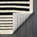 Abani Geometric Beige/Black Area Rug -5'3" x 7'6"- Modern 3D Lines Design - Deco Collection - Easy to Clean - Durable for High Traffic Areas -Living Room, Dining Room - Medium Pile - color: Geometric, size: 5' x 8' (Rectangular)