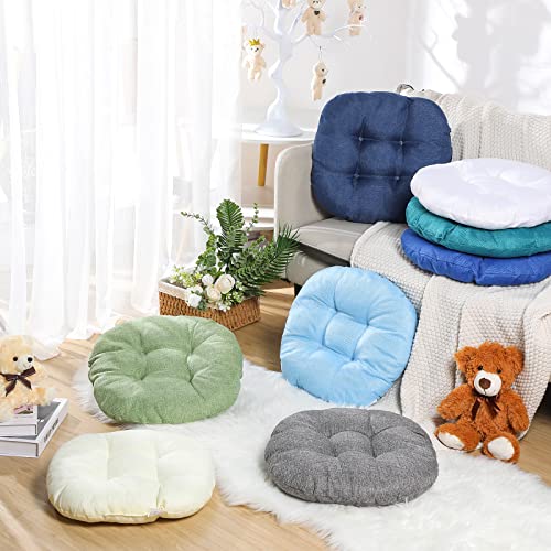 Fumete 8 Pcs 16 Inch Floor Cushions Pillow for Kids Bulk Classroom Round Flexible Seating Floor Cushions for Students Home Daycare School Reading Corner Yoga Meditation Picnic (Ocean Whisper) - color: Ocean Whisper