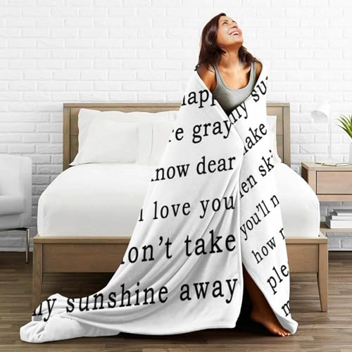 HGOD DESIGNS You are My Sunshine My only Sunshine You Make me Happy I Love You Please Dont take My Sunshine Away Blanket Throw Blanket Soft Comfortable for Sofa Chair Bed Office 40"x50" - color: Happiness Quote, size: 40x50 inch
