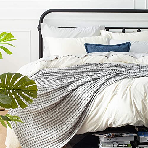 Bedsure Cooling Cotton Waffle Twin XL Blanket - Lightweight Breathable Blanket of Rayon Derived from Bamboo for Hot Sleepers, Luxury Throws for Bed, Couch and Sofa, Grey, 66x90 Inches - color: Grey, size: Twin XL (66" X 90")
