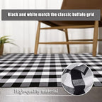 Buffalo Plaid Rug 5.5'x7.5'Black and White Area Rug,Washable Cotton Woven Indoor/Outdoor Rug for Farmhouse/Dining Room/Bedroom/Living Room Rug Retro Lattice Checkered Carpet - size: 5.5'x 7.5'
