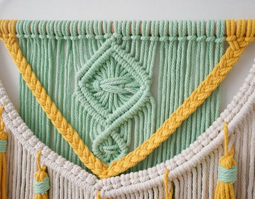 BMIDRUT Macrame Wall Hanging Boho Home Decor Handmade Macrame Tapestry Woven Decoration for Bedroom Living Room Apartment Dorm Gallery 18x28 Inch (A+B) - color: A+B