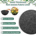 Riare 8 Pack 12 Inch Round Fabric Planter Basket Liner- Hanging Basket Liners Replacement Coco Fiber Liner Alternative for Hanging Basket Flowers (Prevent Birds from Nesting) - size: 12inch