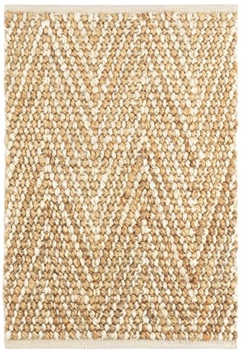 Dash and Albert Meghan Ivory/Natural Handwoven Jute Rug, 2 X 3 Feet, Neutral Geometric Pattern - Premium Luxury Hotel Quality Soft Breathable Hypoallergenic Machine Washable Easy Care All Season - color: Meghan Ivory/Natural, size: 2' x 3' (Rectangular)