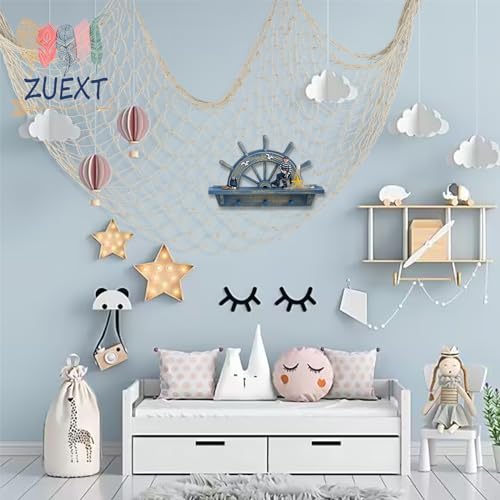 ZUEXT Beige Decorative Fishing Net 80x40 Inch, 2 Pack Large Picture Fish Net, Wall Photo Hanging Fishnet for Nautical Mermaid Pirate Ocean Themed Hawaii Beach Under the Sea Party Decorations - color: Beige White, size: 80" x 40" - 2 Pack