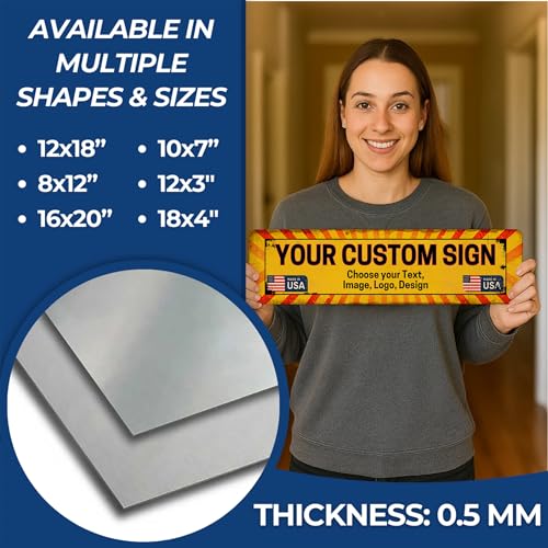 Custom Plain Arrow Metal Sign by DC - Personalized Directional Sign with Your Photo, Text or Logo | Rust-Free Metal Display for Indoor & Outdoor Use | Weatherproof Arrow | Made in USA | Multiple Size - color: Metal Arrow Sign - Plain Custom