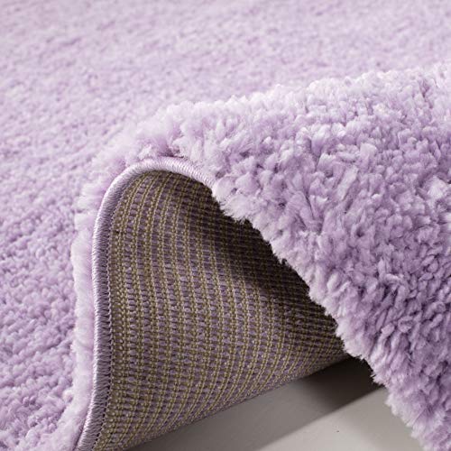SAFAVIEH August Shag Collection Accent Rug - 2' x 3', Lilac, Solid Design, Non-Shedding & Easy Care, 1.2-inch Thick Ideal for High Traffic Areas in Entryway, Living Room, Bedroom (AUG900V) - color: Lilac, size: 2' x 3' (Rectangular)