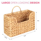 Handwoven Water Hyacinth Wall Magazine Holder - Natural Hanging Organizer for Mail, Newspapers & Magazines, Books & Files - Decorative Boho Storage Basket for Entryway, Bathroom, Living Room, Office.