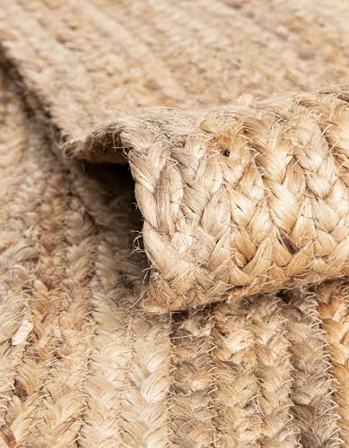 Rugs.com Hand Braided Jute Rug – 12' x 16' Natural Flatweave Rug Perfect for Living Rooms, Large Dining Rooms, Open Floorplans - size: 12'2" x 16' (Rectangular)