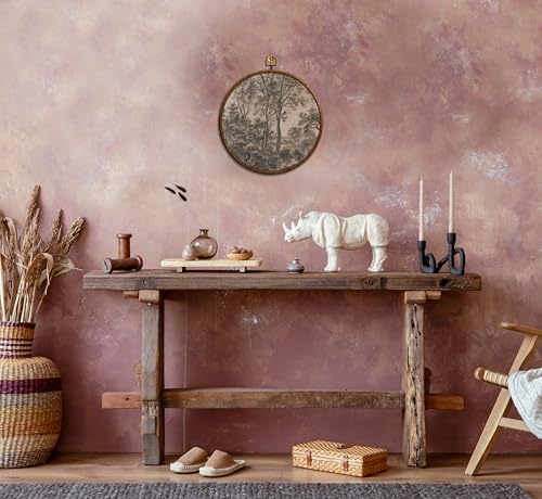 Round Wall Decoration, Vintage Moody Woodland Landscape Wall Art, Printed Canvas Wall Hanging for Bedroom Kitchen Home Office, Living Room Wall Art, Dorm Decor, Circular Wall Hanging with Hooks,24 - color: Vintage23