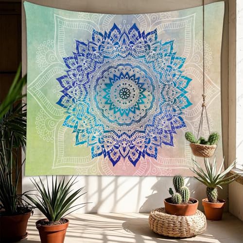 Bohemian Tapestry Large Mandala Wall Hanging Geometric Decorative Wall Art Colorful Wall Decor for Living Room - color: Kaleidoscope2, size: 59"L x 51"W