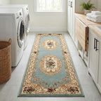 Unique Loom Versailles Collection Area Rug - Henry (2' 7" x 10' Runner Light Blue/Cream) - color: Light Blue/Cream, size: 2'7" x 10' (Runner)