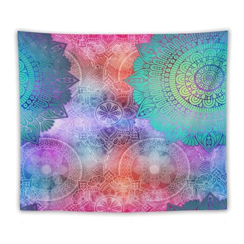 HZOHNAGO Mandala Tapestry Abstract Colored Geometry Pattern Printed Wall Tapestry Watercolor Abstract Wall Hanging for Bedroom Living Room Dorm 60" W x 50" H - color: Style-6, size: 60"L x 50"W