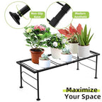 2 Pack Metal Plant Stand Indoor Outdoor, 1 Tier Heavy Duty Flower Pot Stands, Space-Saving Ladder Planter Holder, Decorative Flower Display Rack for Patio Living Room Garden Corner Balcony