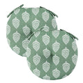 FUNHOME 15"x15"x4" Bistro Chair Cushion Set of 2, Water Repellent Round Outdoor Chair Cushions with Ties, Patio Tufted Chair Pads for Home Garden (Fair Green) - color: Fair Green