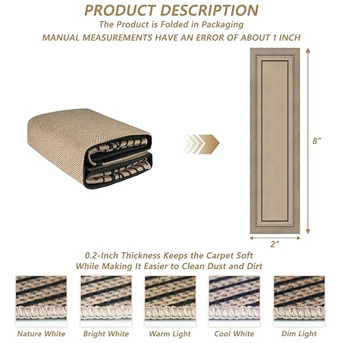 Capslpad 2x8 Hallway Outdoor Rug, Easy Jute Geometry Line Entryway Rug, Farmhouse Washable Non-Slip Rubber Backing, Stain Resistant Low Pile Runners for Hallways, Kitchen, Bedroom, Laundry, Black - color: Black, size: 2' x 8' (Rectangular)