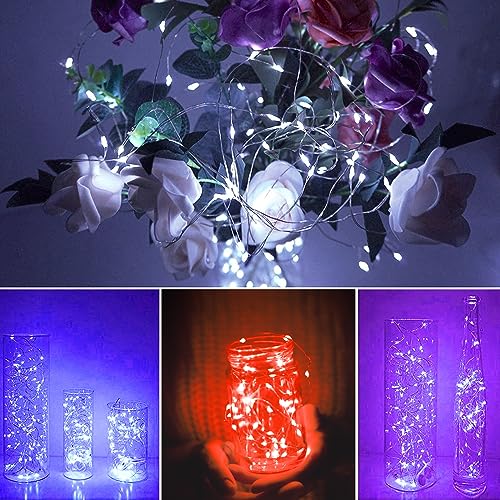 Ineximun 24 Pack LED Fairy Lights Battery Operated 7Ft 20Led Warm White Mini String Lights Waterproof Christmas Lights for Mason Jars Bedroom DIY Party Wedding Multi-Colored - color: Multicolor