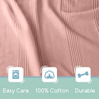 Vellux 100% Cotton Blanket, King, 108x90, Pink Clay | Soft, Breathable Knit, Lightweight, All Season, Machine Washable, Oeko-Tex Certified, Hotel Quality - color: Pink, size: King