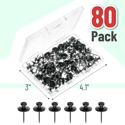 Mr. Pen- Double Headed Picture Hanging Nails, 80 Pack, Black, Picture Nails, Tacks for Wall Hangings, Wall Pins for Hanging, Wall Nails for Hanging, Thumb Tacks for Wall Hanging, Picture Hangers - color: Black, size: 80 Pack