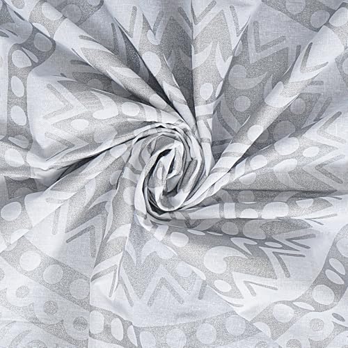 FURNISHFUL FINESSE Hand Block Print Cotton Mandala Wall Tapestry - White Silver Ombre Boho Wall Decor, Bohemian Hippie Room Hanging for Bedroom, Dorm & Living Room Aesthetic - 54x84 Inches - color: Silver, size: 84"L x 54"W